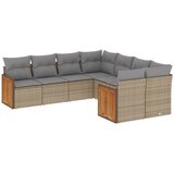  8-dijelni set vrtnih sofa od poliratana s jastucima bež | shoptok.hr