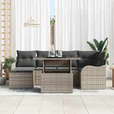  Sjedeća garnitura za vrt 7 kom. Siva [Sintetički]: Poli Ratan 232,5 x 122,5 x 85 cm | Shoptok.si