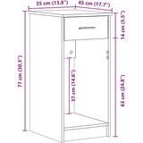 vidaXL Računalniški stolp s predalom dimljen hrast 35x45x77 cm | Shoptok.si