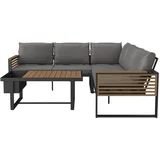 LOUNGE GARNITURA akacija masivno aluminij