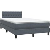 Box Spring krevet s madracem i LED tamno sivi 120x220 cm baršun | shoptok.hr