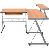 Maison Chic Kotna Računalniška miza - pisarniška miza rjava 132x112x99 cm inženirski les, (21785728) | Shoptok.si