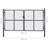  Mrežasta vrtna vrata od pocinčanog čelika 300 x 150 cm siva | shoptok.hr