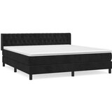 vidaXL Box spring postelja z vzmetnico črna 160x200 cm žamet, (20791719) Cene
