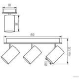 Gtv stropna svetilka veneto 3xGU10 230V IP20, črna | Shoptok.si