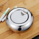 Dardanar Pepelnik s pokrovom za domačo uporabo, dnevna soba, srebrn, nerjaveče jeklo, odporen na veter pepelnik s pokrovom, okrogle oblike, kajenje, (21125817) | Shoptok.si