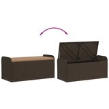  Klupa za pohranu s jastukom smeđa 115x51x52 cm od poliratana | shoptok.hr