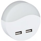  LED noćno svetlo sa senzorom sumraka za utičnicu 2xUSB LED/0,45W/230V 3000K | Eponuda.com
