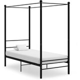 vidaXL Okvir za krevet s nadstrešnicom crni metalni 100 x 200 cm Cijene