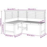 vidaXL Kutna vrtna klupa 140 cm od masivnog bagremovog drva | shoptok.hr