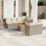 Maison Chic Seti vrtnega pohištva - Vrtna garnitura - Vrtni pohištvo set 8-delna z blazinami bež poli ratan, (21799150) | Shoptok.si