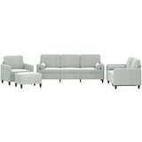 Maison Chic Sedežna garnitura - kavč 4-delna z vzglavniki svetlo siv žamet, (21729096) | Shoptok.si