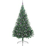 vidaXL Umjetna preddekorirana božićna jelka Zelena 240 cm PVC | Shoptok.si
