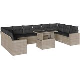  11-dijelni set vrtnih sofa poliratan s jastucima svijetlosivi | shoptok.hr