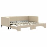  Dnevni krevet na razvlačenje krem 90 x 200 cm od tkanine | shoptok.hr