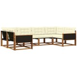 vidaXL Zunanja garnitura za sedenje z blazino 6 pcs Naravna in smetana, (5000273182) | Shoptok.si