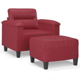 vidaXL fotelj s stolčkom za noge vinsko rdeč 60 cm umetno usnje | Shoptok.si