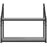  Zidna polica s 2 razine sivog hrasta sonome 60x21x51 cm drvena | Eponuda.com