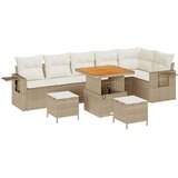 9 dijelni Vrtni Set Sofa s jastučićima Bež Poli Ratan Acacia 3 dijelni Vrtni Set za Jelo s jastučićima Bež Poli Ratan Acacia | shoptok.hr