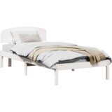  Krevetni okvir s uzglavljem bijeli 100x200 cm masivna borovina | shoptok.hr