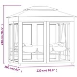 Gazebo Paviljon z gugalnico kremno bel, (21832009) | Shoptok.si