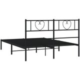  Metalni okvir za krevet s uzglavljem crni 120x200 cm | shoptok.hr