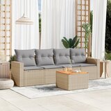 vidaXL 5-dijelni set vrtnih sofa s jastucima bež od poliratana Cijene