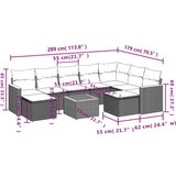  10-dijelni set vrtnih sofa od poliratana s jastucima sivi | shoptok.hr