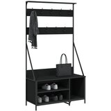  Stalak za odjeću sa spremištem za cipele crni 100 x 41 x 184 cm | shoptok.hr