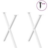  Noge za jedilno mizo v obliki črke X, 2 kosa, bele barve, 80 x (72-73) cm, jeklo | Shoptok.si