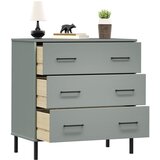  Komoda s 3 ladice siva 77 x 40 x 79,5 cm od masivnog drva OSLO | shoptok.hr