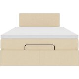 vidaXL Otomanski okvir kreveta s madraca krem 120x190 cm od tkanine | shoptok.hr