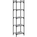  The living store knjižna omara 5-nadstropna siva sonoma 40x30x154 cm inž. les - knjižna omara, (21499673) | Shoptok.si