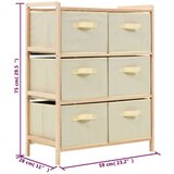 vidaXL 246439 Storage Rack with 6 Fabric Baskets Cedar Wood Beige | shoptok.hr