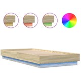 Maison Chic Posteljni okvir - Enojna postelja - Postelja za odrasle z LED lučkami sonoma hrast 100x200 cm-J9241, (21767467) | Shoptok.si