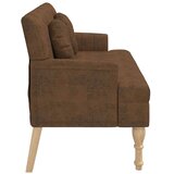 vidaXL Klop z naslonom rjava 113x64,5x75,5 cm umetno semiš usnje | Shoptok.si