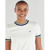 Calvin Klein Jeans Kratke obleke SS CTN MONOGRAM STRIPE TRIM MINI Bež | Shoptok.si