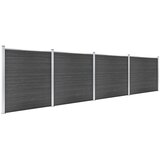  Set panela za ogradu WPC 699 x 186 cm crni | shoptok.hr