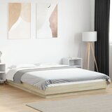 Maison Chic Posteljni okvir - Dvoposteljna postelja - Zakonska postelja sonoma hrast 140x200 cm inženirski les-J15378, (21761615) | Shoptok.si