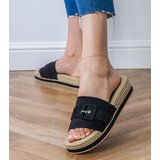 D/CEO Black platform flip-flops with decorative buckle Lunda | Shoptok.si