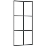vidaXL Klizna vrata s priborom crna 90 x 205 cm od ESG stakla | shoptok.hr