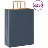  Papirnate vrećice 250 kom s ručkama plave 26x12x35 cm | shoptok.hr