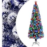  Umjetno božićno drvce bijelo-plavo 210 cm optička vlakna | shoptok.hr
