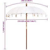 vidaXL Senčnik krema x 250 cm Bombaž in masivno les | Shoptok.si