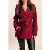 Fenzy Eleganten Krajši Trenčkot Z Gumbi, Bordo | Shoptok.si