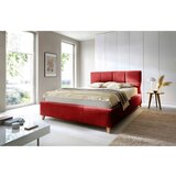 CARRYHOME OBLAZINJENA POSTELJA 180 cm x 200 cm , tekstil rdeča | Shoptok.si