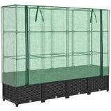 Maison Chic Visoka greda - Greda - Cvetlični Lonec s prevleko za rastlinjak videz ratana 160x40x138cm, (21789747) | Shoptok.si