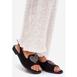 S. BARSKI Women's Sandals With Decorative Heart S.Barski KV27-018 Black | ePonuda.com