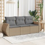 vidaXL 3-dijelni set vrtnih sofa od poliratana s jastucima bež Cijene