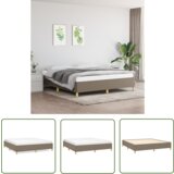 The Living Store Posteljni okvir brez vzmetnice taupe 180x200 cm blago - Posteljni Okvir, (21737187) | Shoptok.si